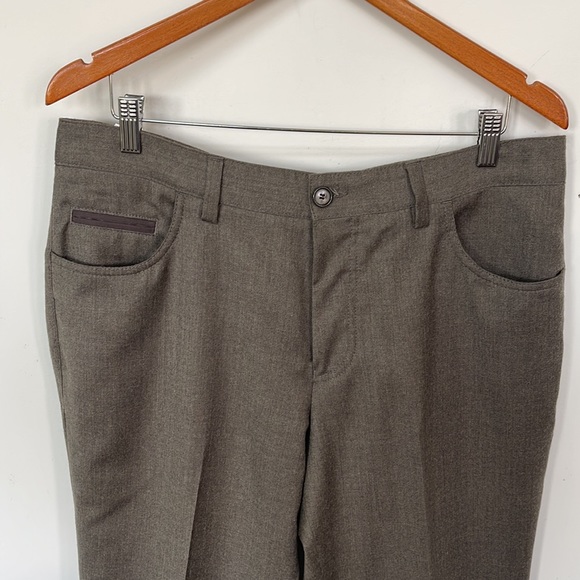 Boss Hugo Boss Men's Virgin Wool Pants Flat Front Patch Rear Pockets Size 36R - Picture 3 of 16